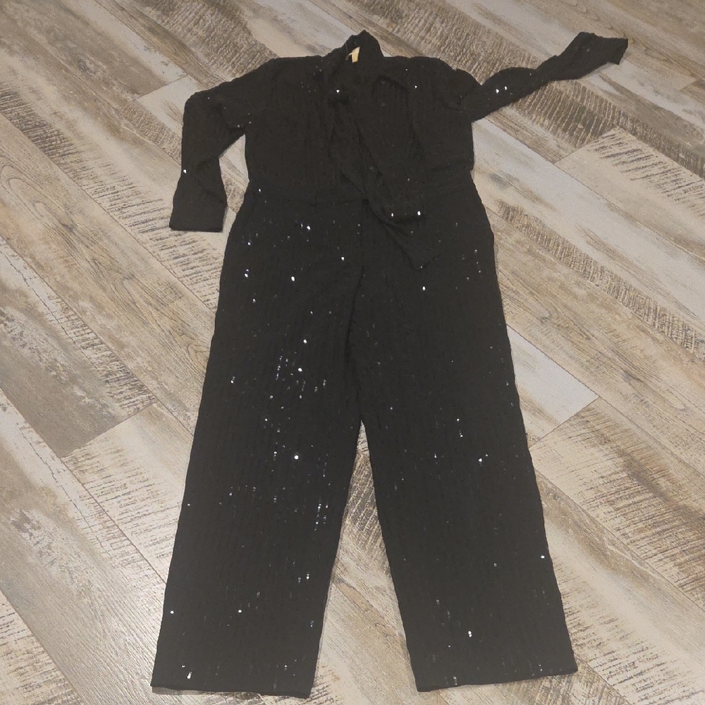 Michael Kors Black Sequin Jumpsuit - Picture 2 of 15